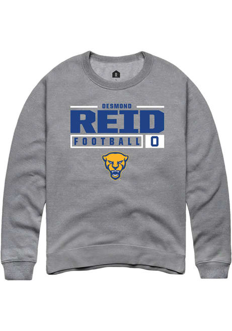 Desmond Reid Rally Mens Graphite Pitt Panthers NIL Stacked Box Crew Sweatshirt