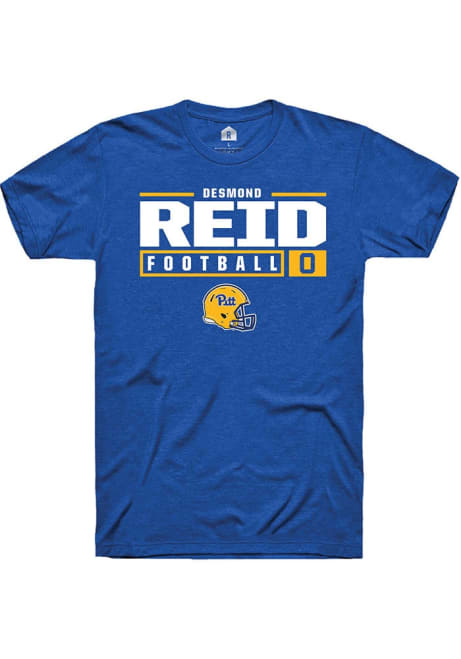 Desmond Reid Blue Pitt Panthers NIL Stacked Box Short Sleeve T Shirt