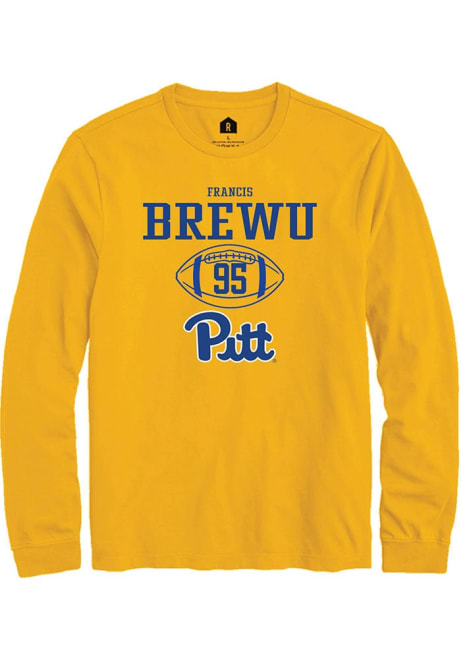 Francis Brewu Rally Mens Gold Pitt Panthers NIL Sport Icon Tee