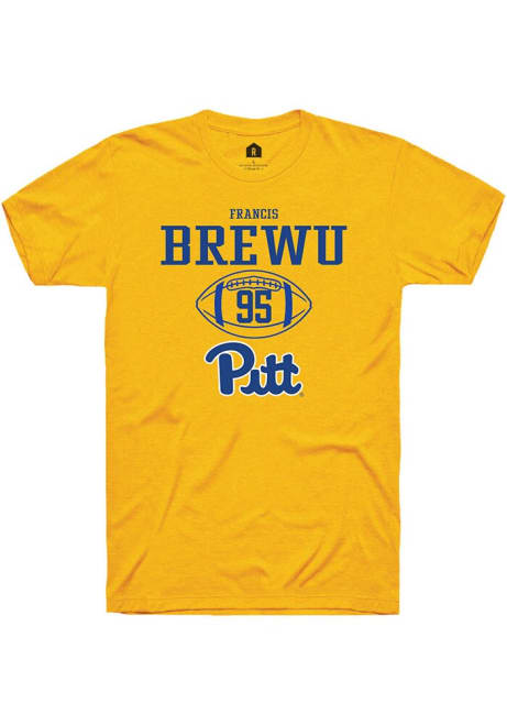 Francis Brewu Gold Pitt Panthers NIL Sport Icon Short Sleeve T Shirt