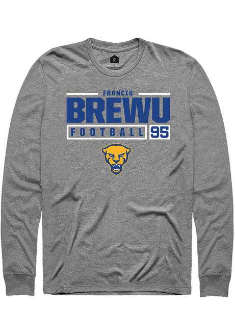 Francis Brewu Rally Mens Graphite Pitt Panthers NIL Stacked Box Tee