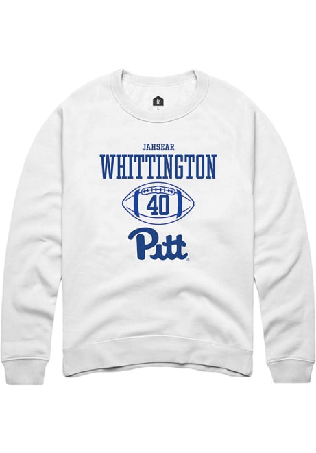 Jahsear Whittington Rally Mens White Pitt Panthers NIL Sport Icon Crew Sweatshirt