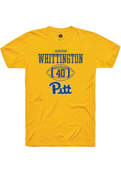 Jahsear Whittington Gold Pitt Panthers NIL Sport Icon Short Sleeve T Shirt