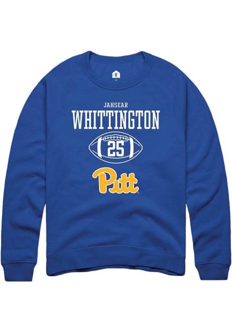 Jahsear Whittington Rally Mens Blue Pitt Panthers NIL Sport Icon Crew Sweatshirt