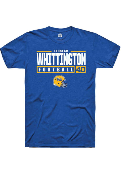 Jahsear Whittington Blue Pitt Panthers NIL Stacked Box Short Sleeve T Shirt