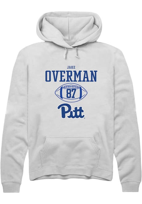 Jake Overman Rally Mens White Pitt Panthers NIL Sport Icon Hooded Sweatshirt