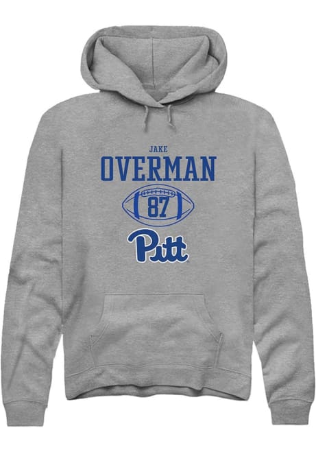 Jake Overman Rally Mens Graphite Pitt Panthers NIL Sport Icon Hooded Sweatshirt