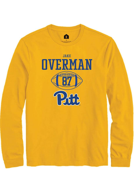 Jake Overman Rally Mens Gold Pitt Panthers NIL Sport Icon Tee