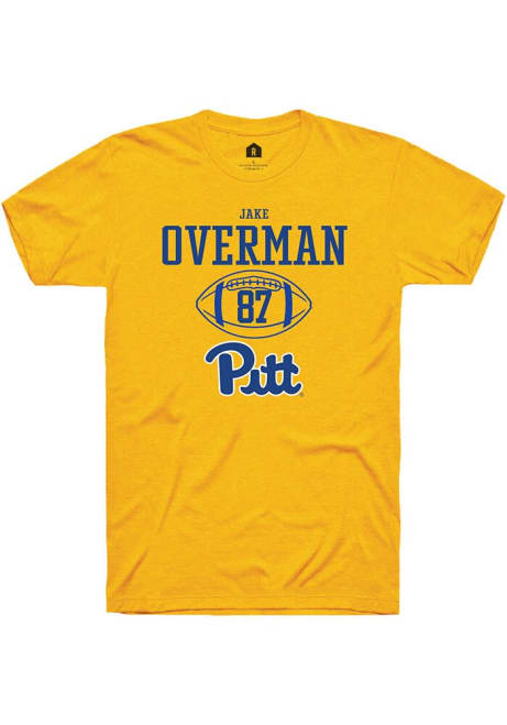 Jake Overman Gold Pitt Panthers NIL Sport Icon Short Sleeve T Shirt