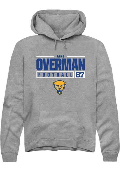 Jake Overman Rally Mens Graphite Pitt Panthers NIL Stacked Box Hooded Sweatshirt