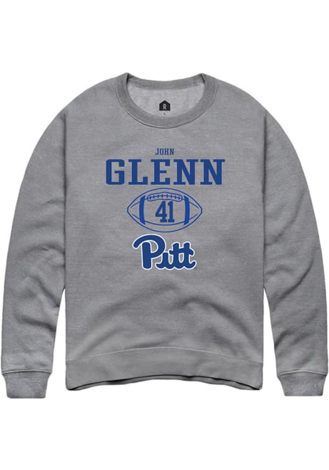 John Glenn Rally Mens Graphite Pitt Panthers NIL Sport Icon Crew Sweatshirt