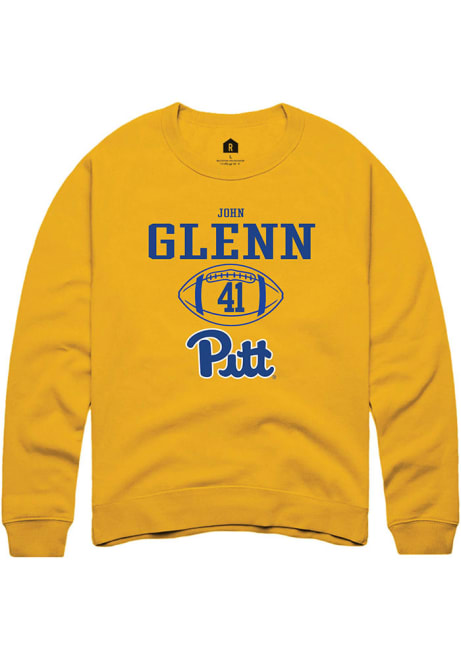 John Glenn Rally Mens Gold Pitt Panthers NIL Sport Icon Crew Sweatshirt