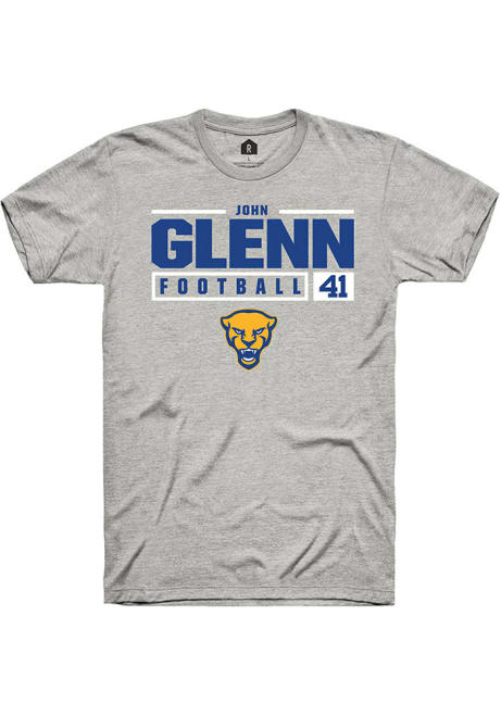 John Glenn Ash Pitt Panthers NIL Stacked Box Short Sleeve T Shirt