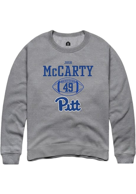 Josh McCarty Rally Mens Graphite Pitt Panthers NIL Sport Icon Crew Sweatshirt