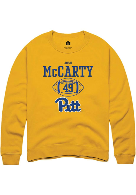 Josh McCarty Rally Mens Gold Pitt Panthers NIL Sport Icon Crew Sweatshirt