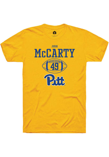 Josh McCarty Gold Pitt Panthers NIL Sport Icon Short Sleeve T Shirt