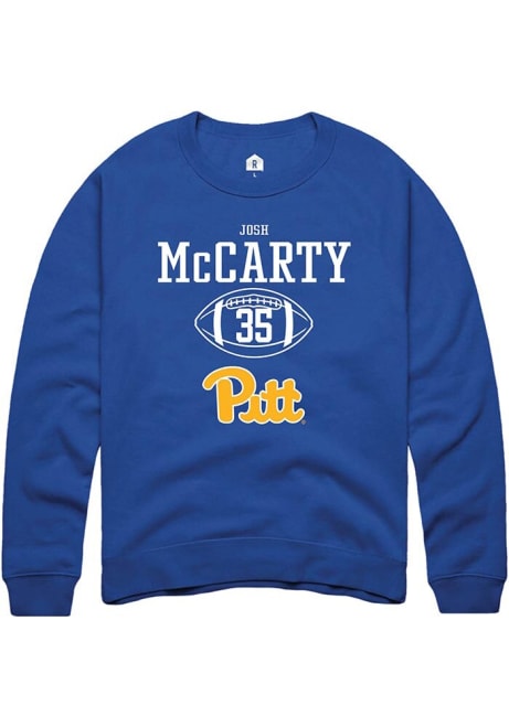 Josh McCarty Rally Mens Blue Pitt Panthers NIL Sport Icon Crew Sweatshirt