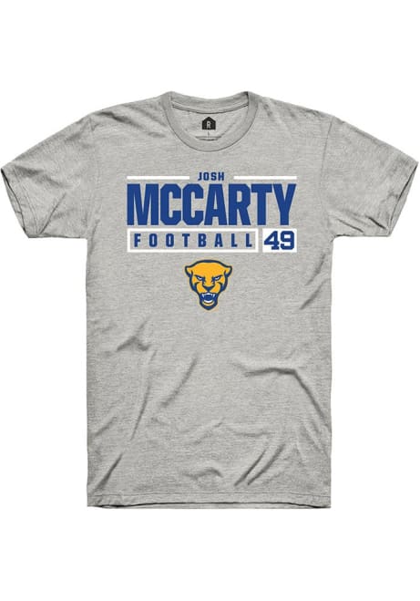 Josh McCarty Ash Pitt Panthers NIL Stacked Box Short Sleeve T Shirt