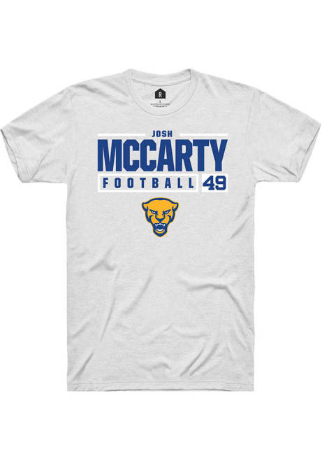 Josh McCarty White Pitt Panthers NIL Stacked Box Short Sleeve T Shirt