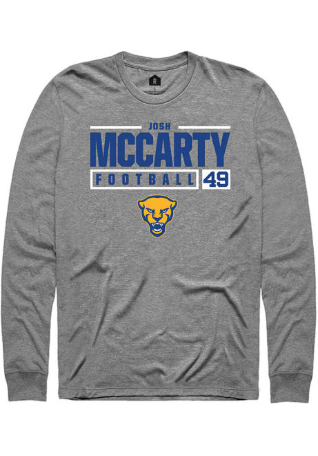 Josh McCarty Rally Mens Graphite Pitt Panthers NIL Stacked Box Tee