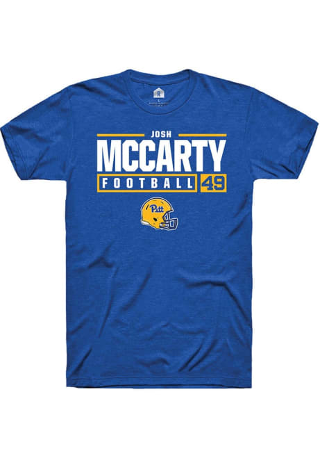 Josh McCarty Blue Pitt Panthers NIL Stacked Box Short Sleeve T Shirt