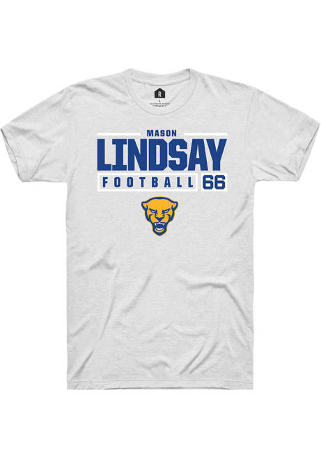 mason lindsay White Pitt Panthers NIL Stacked Box Short Sleeve T Shirt