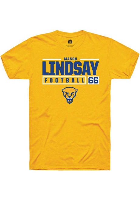 mason lindsay Gold Pitt Panthers NIL Stacked Box Short Sleeve T Shirt