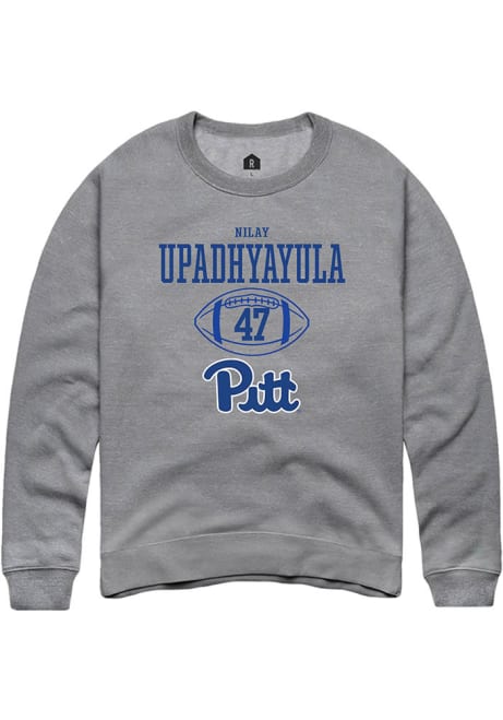 Nilay Upadhyayula Rally Mens Graphite Pitt Panthers NIL Sport Icon Crew Sweatshirt