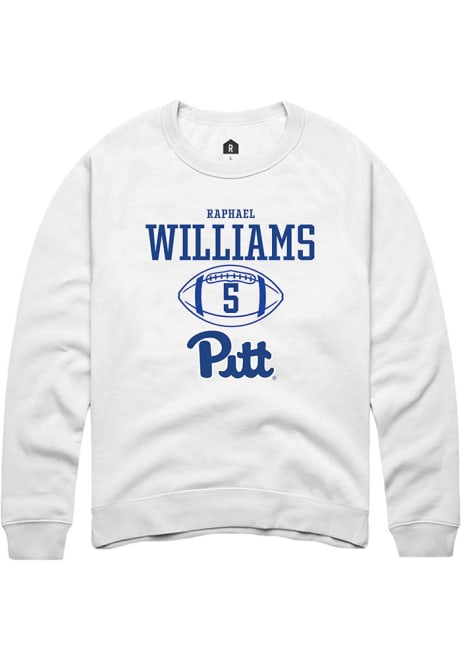 Raphael Williams Rally Mens White Pitt Panthers NIL Sport Icon Crew Sweatshirt