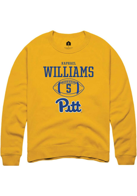 Raphael Williams Rally Mens Gold Pitt Panthers NIL Sport Icon Crew Sweatshirt