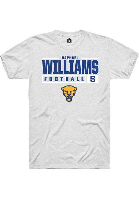 Raphael Williams White Pitt Panthers NIL Stacked Box Short Sleeve T Shirt