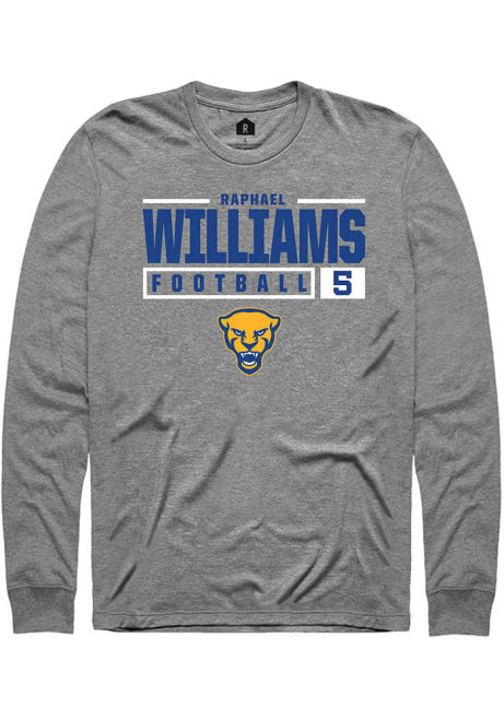 Raphael Williams Rally Mens Graphite Pitt Panthers NIL Stacked Box Tee