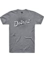 Detroit Rally Wordmark Over City Map Fashion T Shirt - Grey