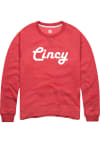 Main image for Rally Cincinnati Mens Red Retro Wordmark Long Sleeve Crew Sweatshirt