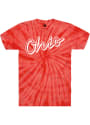Ohio Womens Spider Red Tie-Dye Wordmark Unisex Short Sleeve T-Shirt