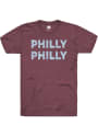 Philadelphia Rally Double Name Fashion T Shirt - Maroon