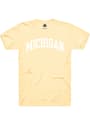 Michigan Rally Arch Wordmark T Shirt - Yellow