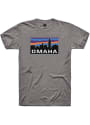 Omaha Rally Block Skyline Fashion T Shirt - Grey