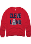 Main image for Rally Cleveland Mens Red Guardian Wordmark Long Sleeve Crew Sweatshirt