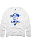 Main image for Charlie McCarthy  Rally Kansas Jayhawks Mens White NIL Sport Icon Long Sleeve Crew Sweatshirt