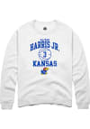 Main image for Dajuan Harris Jr  Rally Kansas Jayhawks Mens White NIL Sport Icon Long Sleeve Crew Sweatshirt