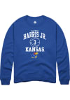 Main image for Dajuan Harris Jr  Rally Kansas Jayhawks Mens Blue NIL Sport Icon Long Sleeve Crew Sweatshirt