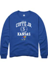 Main image for Kyle Cuffe Jr  Rally Kansas Jayhawks Mens Blue NIL Sport Icon Long Sleeve Crew Sweatshirt