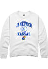 Main image for Michael Jankovich  Rally Kansas Jayhawks Mens White NIL Sport Icon Long Sleeve Crew Sweatshirt