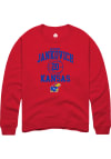 Main image for Michael Jankovich  Rally Kansas Jayhawks Mens Red NIL Sport Icon Long Sleeve Crew Sweatshirt