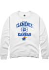 Main image for Zach Clemence  Rally Kansas Jayhawks Mens White NIL Sport Icon Long Sleeve Crew Sweatshirt