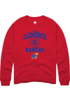 Main image for Zach Clemence  Rally Kansas Jayhawks Mens Red NIL Sport Icon Long Sleeve Crew Sweatshirt