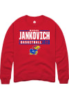 Main image for Michael Jankovich  Rally Kansas Jayhawks Mens Red NIL Stacked Box Long Sleeve Crew Sweatshirt