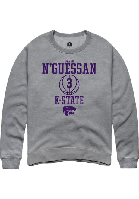 David N’Guessan Rally Mens Graphite K-State Wildcats NIL Sport Icon Crew Sweatshirt