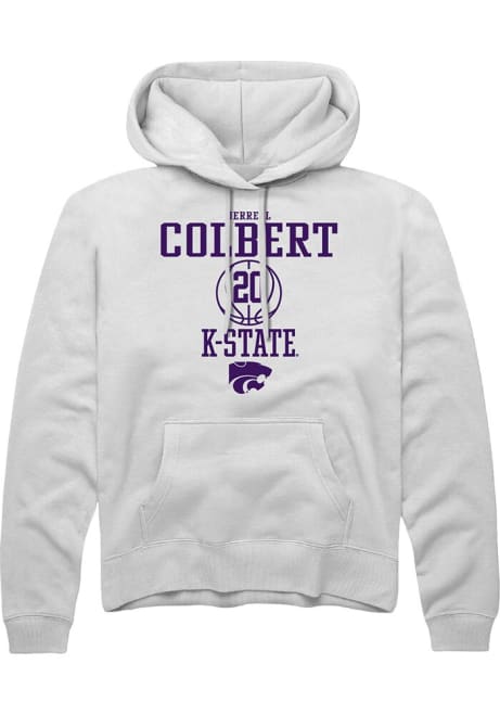 Jerrell Colbert Rally Mens White K-State Wildcats NIL Sport Icon Hooded Sweatshirt